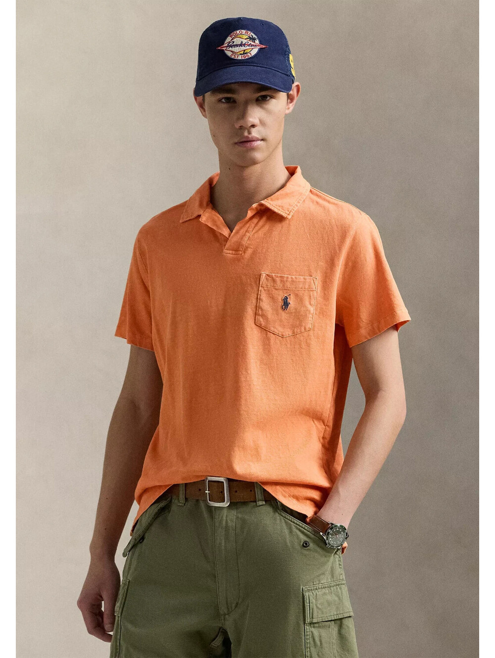Ralph Lauren Mesh Polo Shirt Big Tall Mens Size XLT $138 MSRP Orange Pocket New